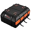 Car Rooftop Cargo Carrier Bag, 15 Cubic Feet Waterproof Heavy Duty 840D Car Roof Bag for All Vehicle with/Without Racks - Anti-Slip Mat, 6 Door Hooks, Storage Bag, 2 Extra Straps, Luggage Lock