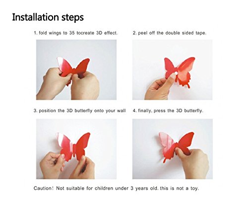 36Pcs Butterfly Wall Decals - 3D Butterflies Wall Stickers Removable Mural Decor Wall Stickers Decals Wall Decor Home Decor Kids Room Bedroom Decor Living Room Decor-Blue #TOP2