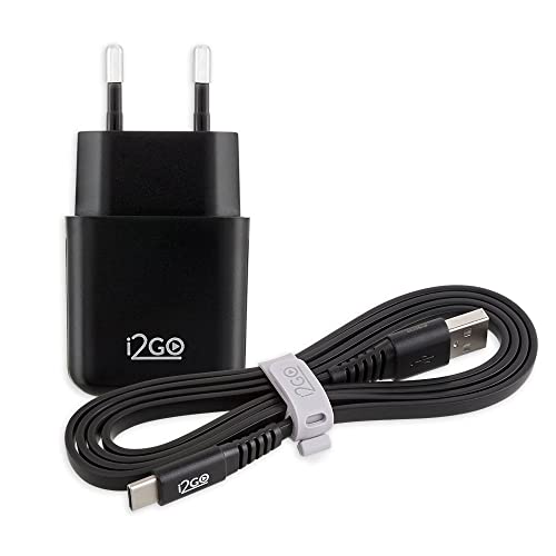 Amazon.com.br: Kit Carregador De Parede USB 1A + Cabo USB-C 1,2m 2,4A I2GO Preto - I2GO Basic
