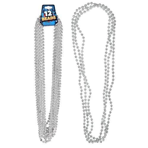 Rhode Island Novelty Metallic Silver Beads One Dozen