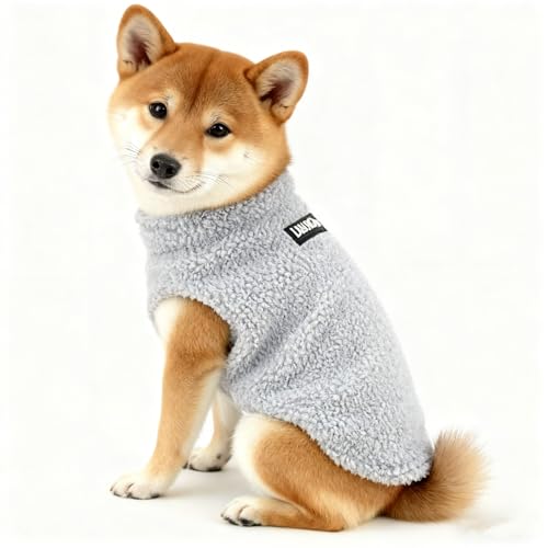 OYIWINMI Hundepullover 2 Stück, Hunde Klamotten Grau und Braun, Warm Fleece Haustierpullover für Kleine Mittel Hunde, Weiche Welpenkleidung Winter Herbst, Geeignet für Chihuahua Bichon Bulldogge (M)