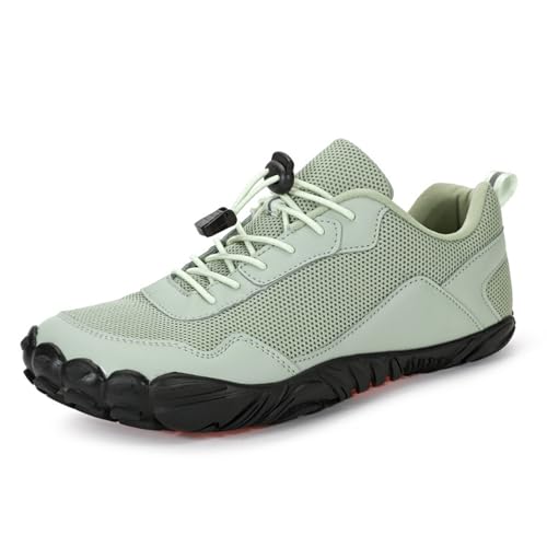 Men's Wide Toe Barefoot Athletic Hiking Water Shoes,Lightweight Running Gym Shoes Elastic Laces Slip On Walking Shoes Quick Dry Barefoot Beach Water Sports Sneakers