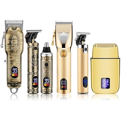 Lanumi Professional Hair Clipper Trimmer 6-Piece Set for Men Electric Shaver Razor Cordless Nose Trimmer Hair Cutting Barber Clippers Beard Trimmer Men’s Grooming Kit Gifts for him Cover