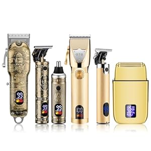 Lanumi Professional Hair Clipper Trimmer 6-Piece Set for Men Electric Shaver Razor Cordless Nose Trimmer Hair Cutting Barber Clippers Beard Trimmer Men’s Grooming Kit Gifts for him