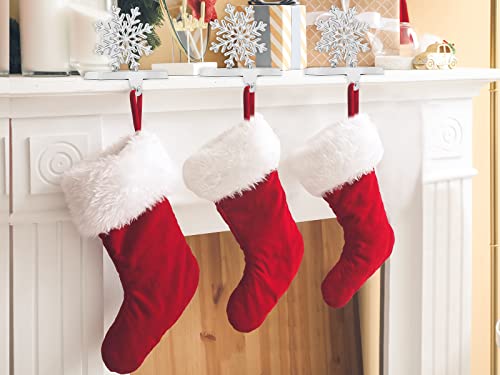 Wytaohzl 4Pcs Snowflakes Christmas Stocking Holders For Mantle Stocking Holders Stocking Hangers With Non Slip Velvet Sturdy Base Stocking Holder Set Home Holiday Christmas Decoration #TOP3