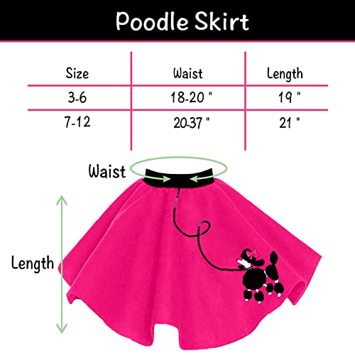 Faybox Poodle Skirt 1950S Costume Accessory Set Of 5Pcs For Girls,100 Days Of School Costume For Kids #TOP2