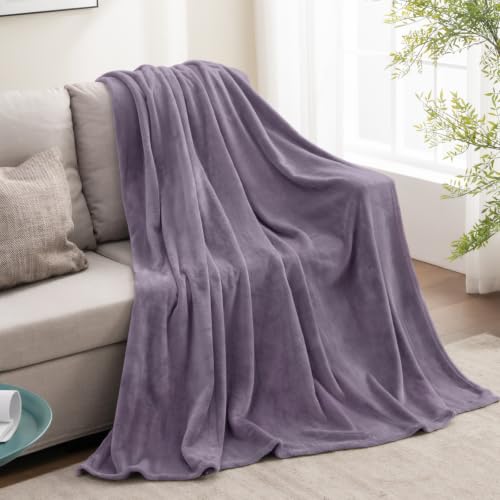 Image of BEDELITE Fleece Blanket Soft Plush Throw for Couch Dusty Purple 50 inchx60 inch
