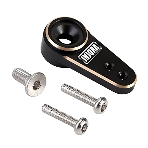 Injora Rc Servo Steering Servo With Servo Mount Bracket And Arm For Ax24 Rc Car Boat Model Parts Axial Scx24 Upgrade Parts (Brass Black) #TOP2