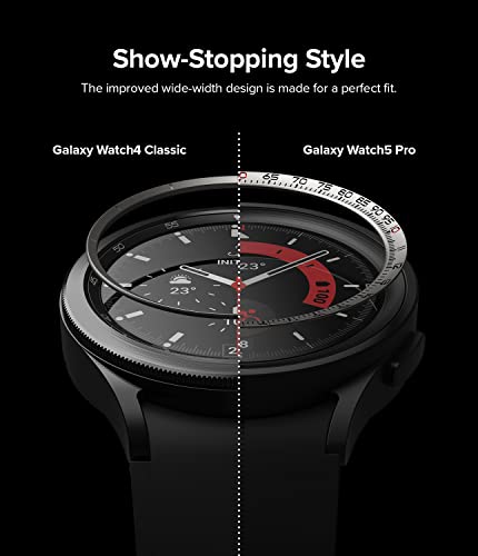 Image of Ringke Inner Bezel Styling Compatible with Samsung Galaxy Watch 5 Pro 45mm, Stainless Steel Anti-Scratch Inner Bezel Ring Protective Cover - 45-IN-03 (ST) Silver