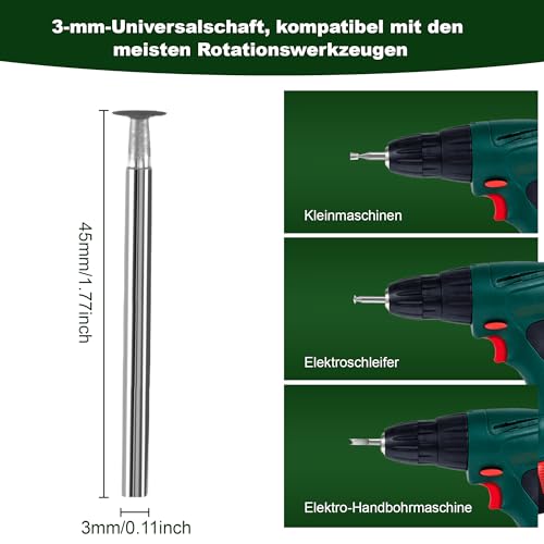 10Stück Holzschnitzwerkzeug Set kompatibel mit Dremel Rotationswerkzeuge Zubehör，3mm Schaft Verschiedene Schnitzbits，Gravierbohrer Holz für Holz Schnitzen, Gravieren, Bohren, Mikro und Skulptur