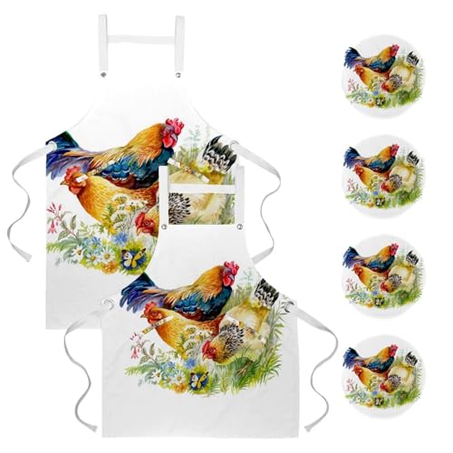 Tablier de serveuse multicolore pour le nettoyage de la maison et le service en restaurant