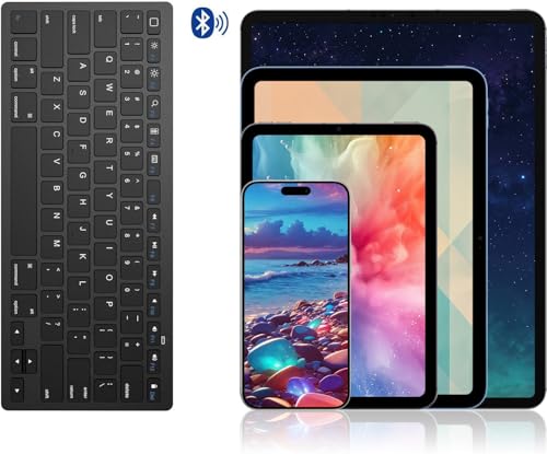 Image of OMOTON Bluetooth Keyboard Compatible with iPad A16 11th 10th Generation, iPad 10.2 (9th /8th /7th), iPad Pro 13 /12.9 /11 inch, iPad Air /Mini, iPhone and More iOS Devices, Black