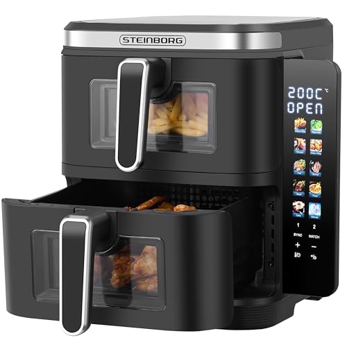 Steinborg® Heissluftfritteuse Doppelkammer 11...