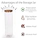 77L Glass Storage Jar, 52.13 FL OZ (1543 ML), Glass Storage Jar with Sealed Wooden Lid, Clear Food Storage Jar for Storing Spaghetti, Rice, Pasta and more