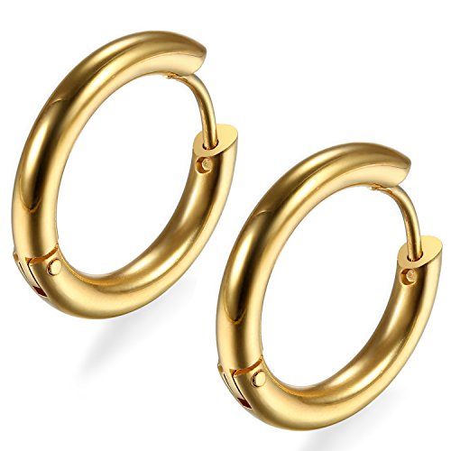 Clous d'oreilles acier inoxydable couleur or à offrir pour homme et femme