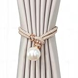HomeCloud Adjustable Length Braided Rope Curtain Tiebacks – 1 Pair (2 Pieces), Indoor Decorative Hanging Ball Design