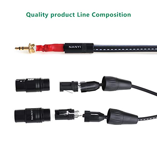 NANYI XLR 3,5 mm Buchse Splitter Kabel, TRS Stereo Stecker auf zwei XLR Buchse Interconnect Audio Mikrofon Kabel, Y Splitter Adapter Kabel (1,5 Meter / 5 Füße)