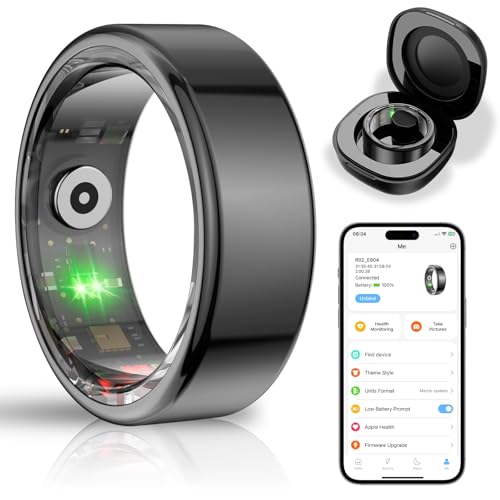 Bague intelligente noire 9 avec suivi précis du sommeil et capteurs de rythme cardiaque intégrés
