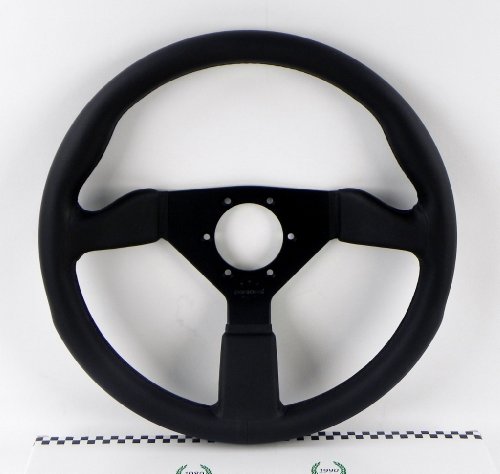 Personal Steering Wheel - Grinta - 350mm (13.78 inches) - Black Leather with Black Spokes - Part # 6430.35.2071