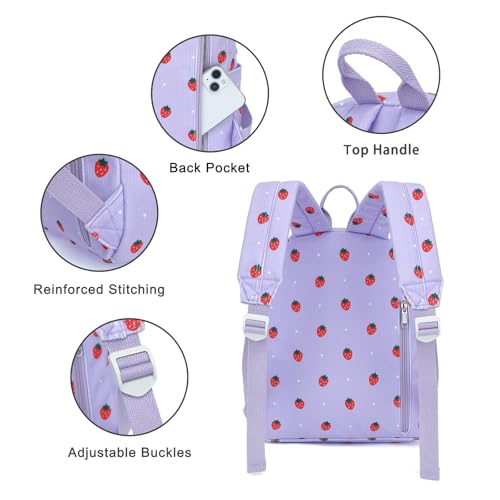 Image of Corduroy Womens Mini Backpack Girls Small Backpack Purse Fashion Casual Daypack School Bookbag (Strawberry Purple)