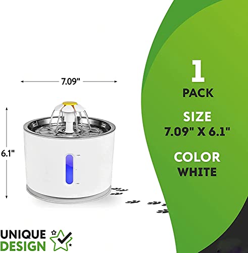 Fuente para agua de acero inoxidable para mascotas 2.4L miniatura 6