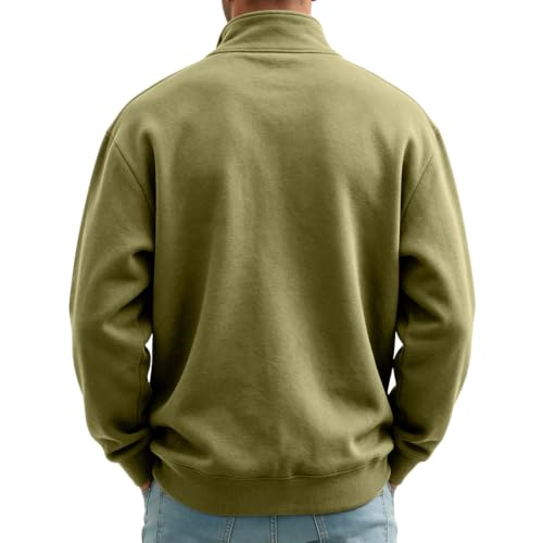 Fleece Sweatshirt Men Comfy Quarter Zip 1/4 Zip Pullover Sweat Shirts - image 4