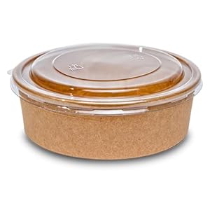 Inoverse Kraftpapier 50 Stück Salatschalen mit Deckel