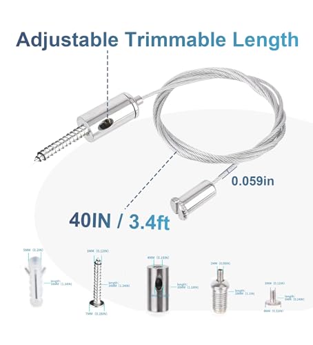Image of LED Light Suspension Kit Adjustable Hanging Cable (3.4 ft-8P)