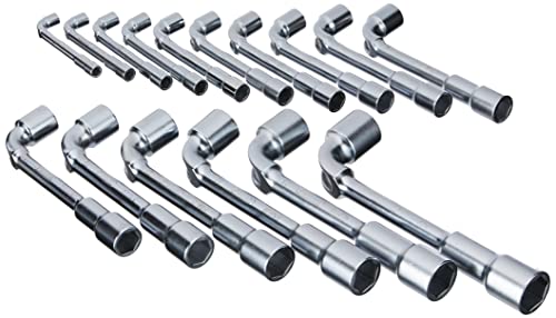 KS Tools - 517.0441 - Jeu de 16 clés à pipe débouchées métriques - 6 pans - 8 à 24 mm - En boîte