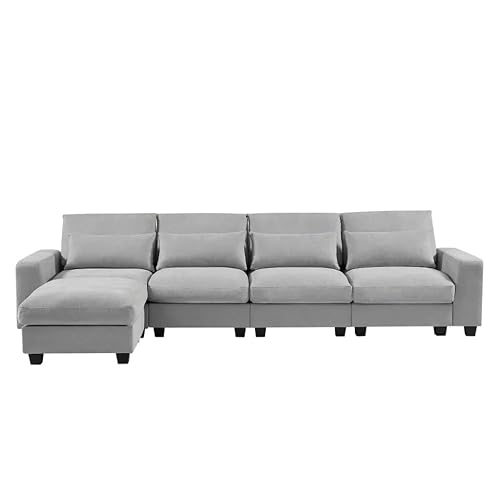 Sectional Sofa,Convertible Couch with Reversible Chaise,Large L-Shape Filled(E)