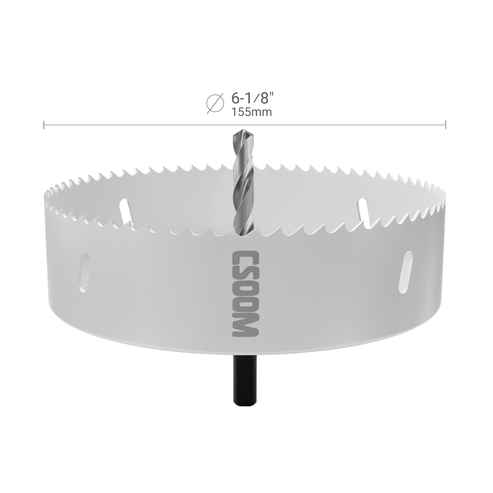 CSOOM Scie cloche 155 mm M42 bimétallique, blanche, pour outils de perçage en bois, plastique, placoplâtre et tôle