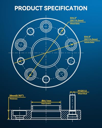Image of PHILTOP 5x4.5 Hub-Centric Wheel Spacers 20mm for Honda CR-V