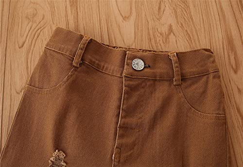 Girls Baggy Wide Leg Jeans Elastic Waist Casual Washed Denim Pants Washed Elastic Waist Wide Leg Cargo Jeans4