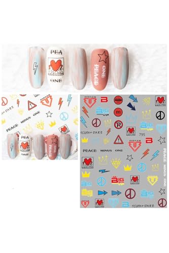 Nail Art Tırnak Süsleme Sticker, Tırnak Dövmesi, Tırnak Tattoo, Mavi