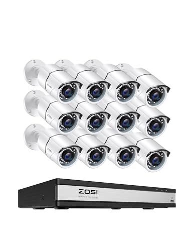 Image of ZOSI H.265+ 1080p 16 Channel Home Security Camera System with AI Human Vehicle Detect,16CH DVR Recorder and 12 x 1080p CCTV Bullet Camera Outdoor Indoor, 120ft Night Vision, 105Wide Angle (No HDD)