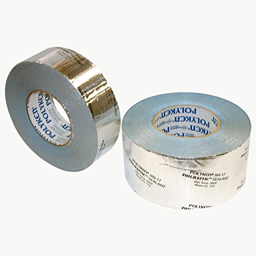 Nashua 360-17/Si2100 Polyken 360-17 Heavy Duty Foil/Butyl Rubber Tape, 17 Mil Thick, 100' Length X 2" Width, Aluminum, Silver #TOP2