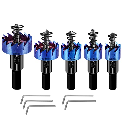 🔥 Hot Deals K Kwokker Metal Hole Saw 16mm to 30mm Nano Blue Coating Carbide Tipped Hole Saw Cutters HSS Drill Bits Set for Stainless Steel Plate, Metal, Wood, Plastic, Iron, Alloy