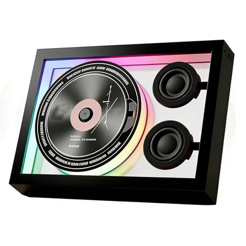 Lecteur CD mural décoratif noir avec batterie 5000 mAh et Bluetooth 5.3