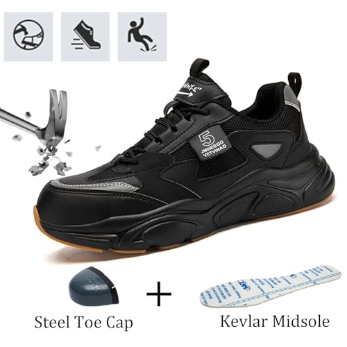 Image of Nutropa Steel Toe Boots for Men, Lightweight Safety Work Shoes, Comfortable Breathable Composite Toe Boots Slip-Resistant Indestructible Shoes
