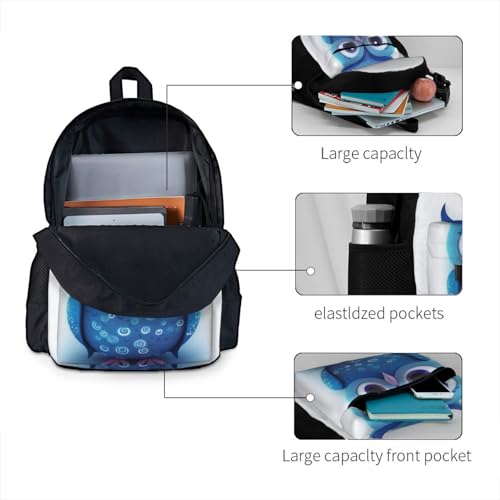 blue owl(1 printed Adult backpack Travel Shoulder daypack4