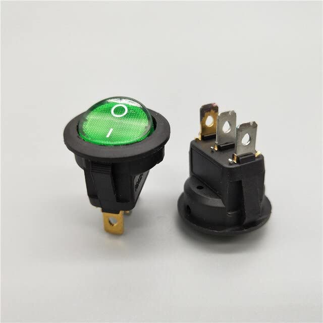 Commutateur 20mm LED verte 12V 20A interrupteur rond