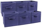 Greenco Foldable Storage Cubes Non-woven Fabric -6 Pack-(Navy Blue)
