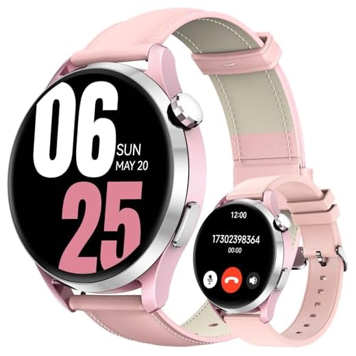 Kieslect Smart Watch for Women, 1.32" AMOLED Display, Pink Fitness Tracker with Call Function, 170+ Sports Modes, Heart Rate Monitor, 5ATM Waterproof