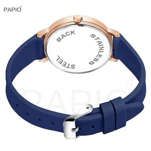 Image of PAPIO Silicone Strap Elegant Women's Analog Wrist Watch for Ladies and Girls | Stylish & Trendy | Premium Strap | Perfect for Casual, Party & Formal Wear