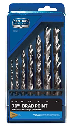 Century Drill & Tool 37207 Brad Point Drill Bit Set, 7 Piece