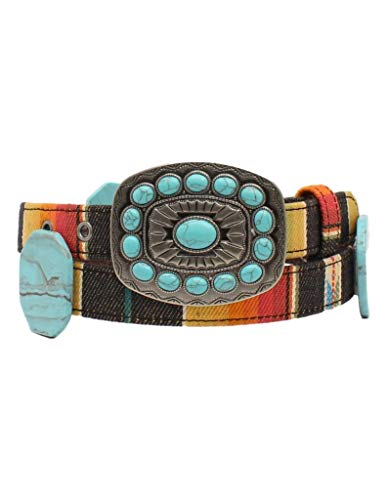 Angel Ranch Western Belt Womens Serape Print Stone Buckle D140000297