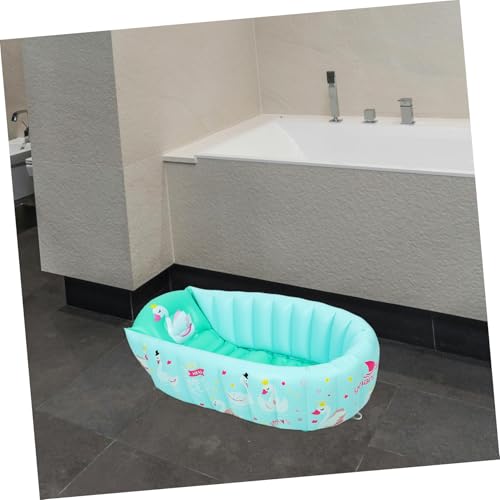 Bañera inflable de bebé portátil con suelo acolchado y vaciado rápido 5