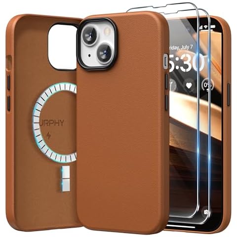 SURPHY iPhone 15 Leather Case Cover