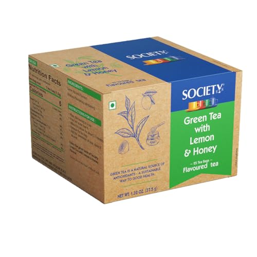 Image of Society Green Tea with Lemon & Honey - 25 Tea Bags (37.5g) | All Natural Flavour | Refreshing & Healthy