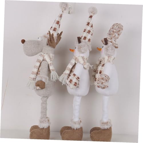 Poupée de Noël Élan en Peluche avec Bonnet Rouge - 3
